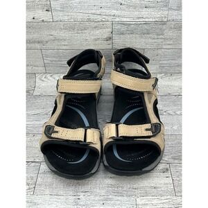 Abeo‎ Huntington W618 Women's Sandals Leather Textile Beige Blue Size 6N